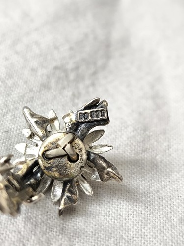alte 835 Silber Ohrclips Silberdistel Bartel & Sohn Ohrringe Vintage Tracht - Bild 9 von 12