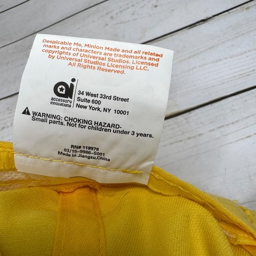Despicable Me Minions Hat Yellow Face Cap Elastic Back Kids Universal Studios - Picture 7 of 7