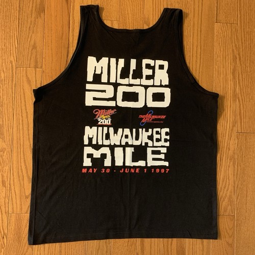 Vtg 1997 Miller 200 NASCAR Busch Racing Tank Top Sz XL Ray Masters Shirt - Picture 2 of 5