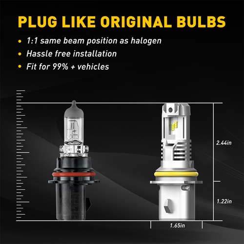 AUXITO 9007 HB5 LED Headlight High Low Beam Bulbs Kit 6000K White Super Bright - Picture 8 of 12