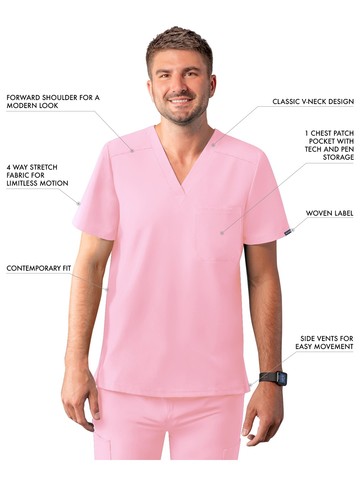 Adar Addition Scrubs For Men - Classic V-Neck Scrub Top - Picture 31 of 112