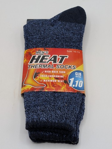 1 Pair Men Heated Sox Winter Warm Thermal Socks Size 10-13 - Blue - Picture 1 of 2
