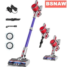 BSNAW Cordless Stick Vacuum Cleaner Lightweight Vacuum Cleaner LED Headlights