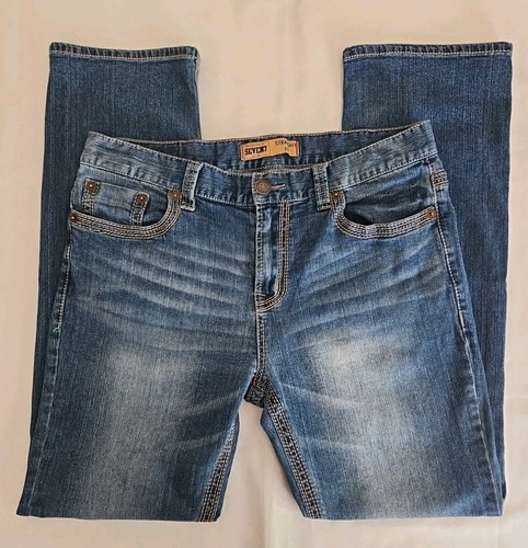Seven 7 Jeans Straight Fit Blue Stretch Denim Embroidered Pockets Men's 36x34 - Picture 5 of 11