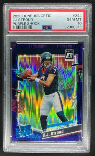2023 Donruss Optic CJ Stroud Purple Shock Prizm Rated Rookie #244 PSA 10