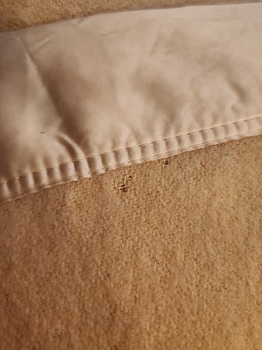 Vintage Kenwood Yellow Gold Wool Blanket Satin Edge 88x75  - Picture 14 of 14