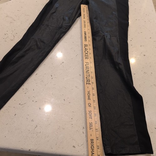 Vince Leather Stretch Leggings Pants 10 Black Preppy Hipster Cowgirl - Picture 5 of 10