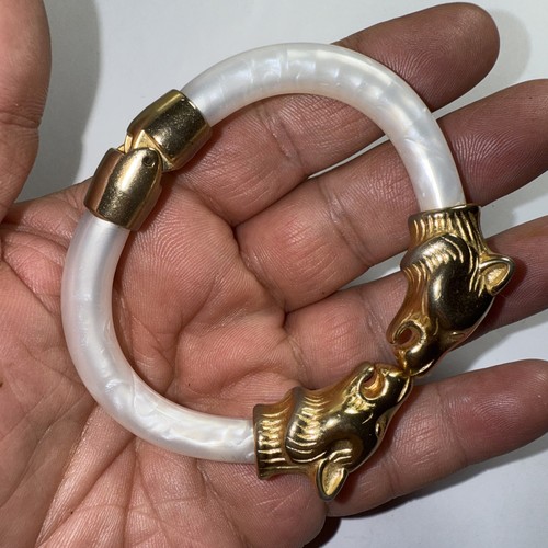 Armband Clamper Moonglow Lucite vergoldet Panthers Vintage 8" - Bild 18 von 24