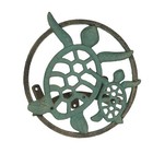 Verdigris Bronze Finish Cast Iron Sea Turtle Decorative Garden Hose Holder