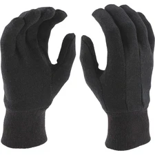 Ironton Men's Jersey Gloves, 3 Pairs, Brown, Large