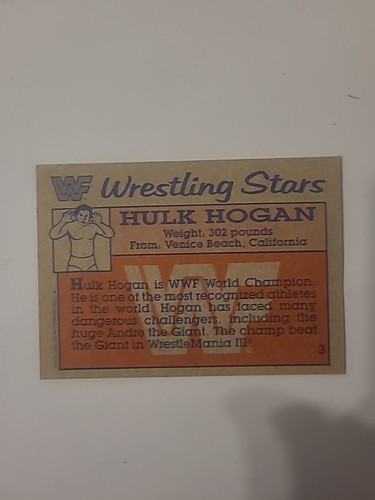 1987 Topps WWF - Hulk Hogan #3 - Bild 2 von 2