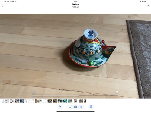 Rare 1960s Cragstan Mystery Action Satellite With Floating Astronauts Works !! - Bild 2 von 7