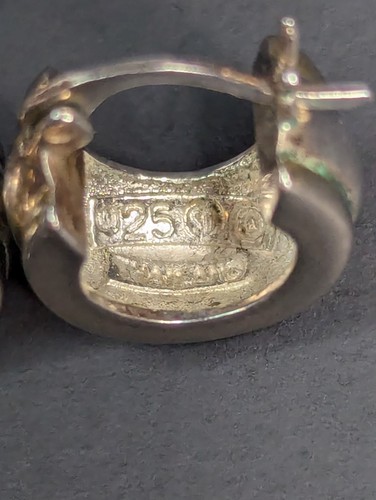 Sterling Silver Huggie Earrings Hoop Pierced 925 Thailand - Picture 14 of 24