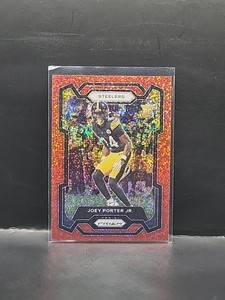 2023 Panini Prizm Prizms Red Sparkle #386 Joey Porter Jr.