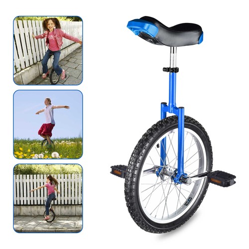 18" Blue Unicycle Cycling Scooter Circus Bike Skidproof Tire Balance Exercise - Picture 6 of 9