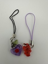 Transparent Hello Kitty Phone Charm Keychain Set