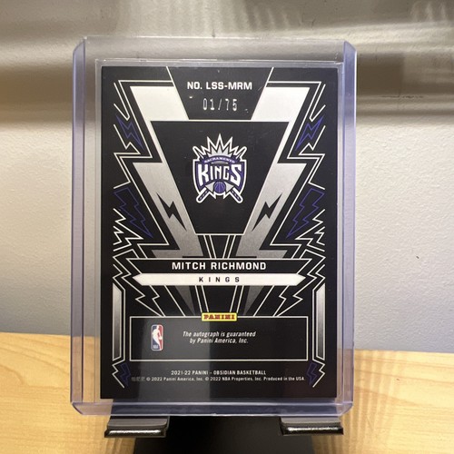 2021-22 Panini Obsidian Mitch Richmond Auto 1/75 🔥 Inserto Colpo Fulmine Re - Foto 2 di 2