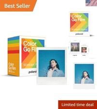 Vibrant Go Color Instant Film - White Frame, 16 Exposures for Creative Shots