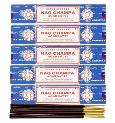Encens Nag Champa. Lot de 5x15g | Satya Sai Baba