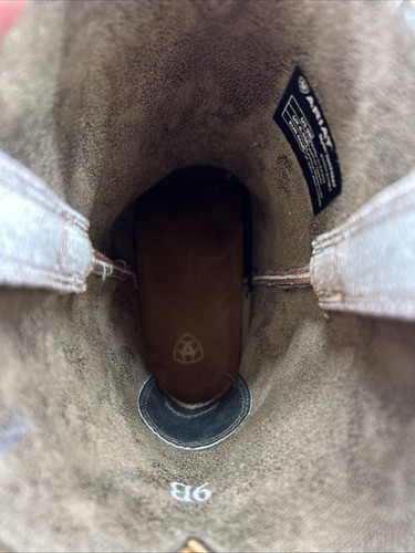 Ariat Größe 9 Goldie abgenutzt weiß Cowgirl Stiefel Western Boho Rodeo Leder gebraucht, in einwandfreiem Zustand - Bild 6 von 15