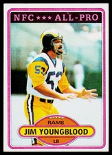 Jim Youngblood, 1980 Topps, #120, Los Angeles Rams,