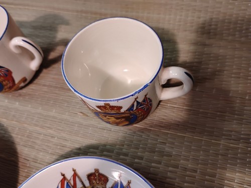 King George VI Queen Elizabeth Royal Visit Canada 1939 Halb Tasse & Untertasse Sets - Bild 4 von 15