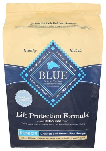 Blue Buffalo Dog Food Senior Chicken Broth Recipe 15 lb (Pack of 1)