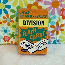 Vintage 1950's Whitman Learn  Play Division Flash Cards, Children's Card Game