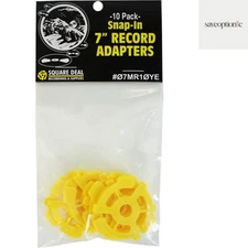 10 Flat Plastic Record Adapters - Snap in Inserts to Make 7" 45rpm Records Fi...