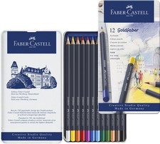 Faber-Castell Creative Studio Goldfaber Wood Cased Color Pencils-Tin of 12