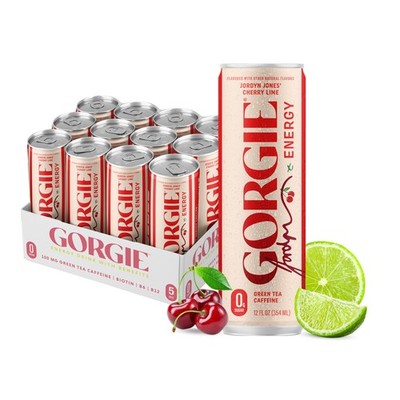 GORGIE Jordyn Jones Cherry Lime, Sugar-Free Natural Energy Drink Sparkling, H...