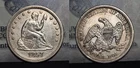 1857 Liberty Seated Quarter 25C AU Details Cleaned