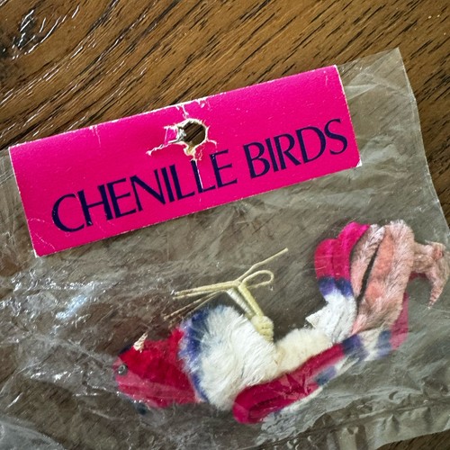 Vintage Lot of 24 Spun Cotton Chenille Pipe Cleaners Feathers Ceramic Birds - Picture 11 of 21