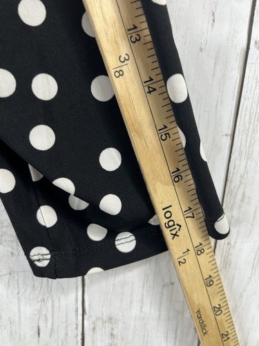 NWT Women's Top 18/20 Black White Polka Dot Cowl Neck Ruch Sides 3/4 Sleeve - Picture 6 of 13