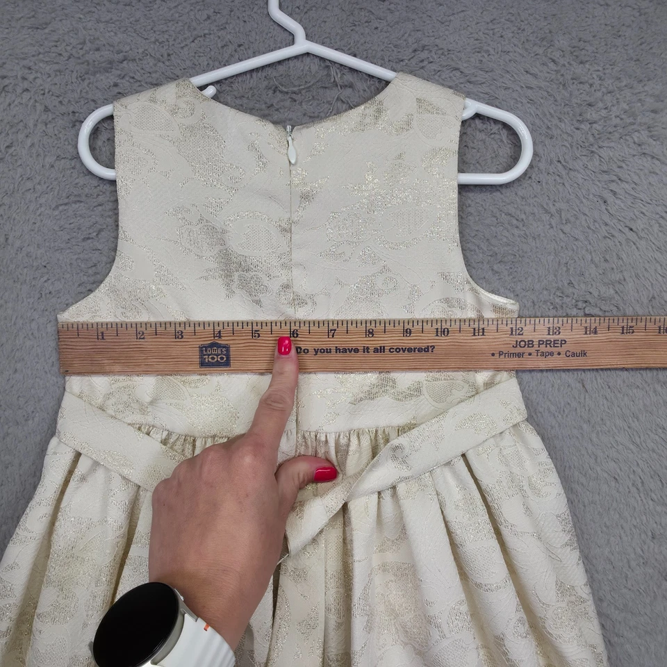 Vestido Princesa Americana Niñas 5 Floral Brocado Princesa Ocasión Especial Boda Foto 3 de 4