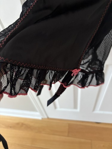 Fredericks Of Hollywood Strumpfband Bustier Schwarz Tanga Panty Pink Sirene Sexy Goth M - Bild 5 von 16