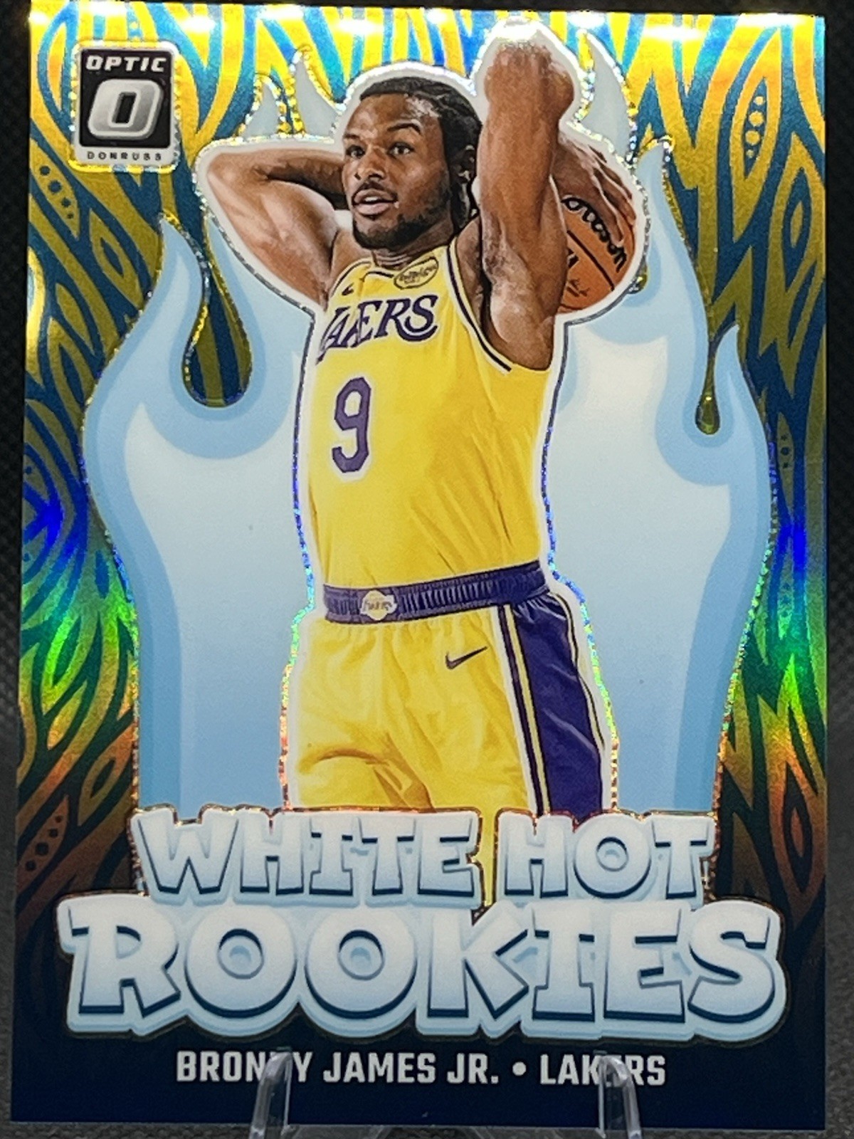2024-25 Optic Bronny James #15 White Hot Rookies Gold /10 - Lakers