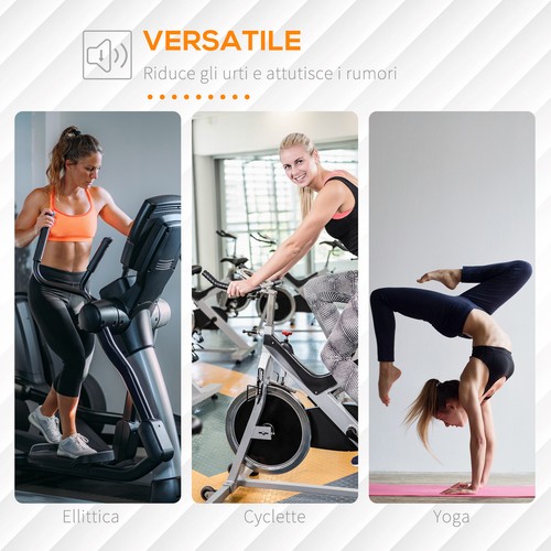 HOMCOM Tappeto Palestra Ammortizzante in PVC Antiscivolo per Tapis Roulant Nero - Foto 6 di 9