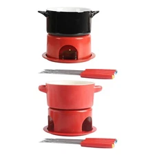 Chocolate Fondue Pot Melting Mug Cookware with Handles Cheese Fondue Pot Set