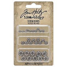 Tim Holtz Idea-ology Screw Heads-30 Pieces
