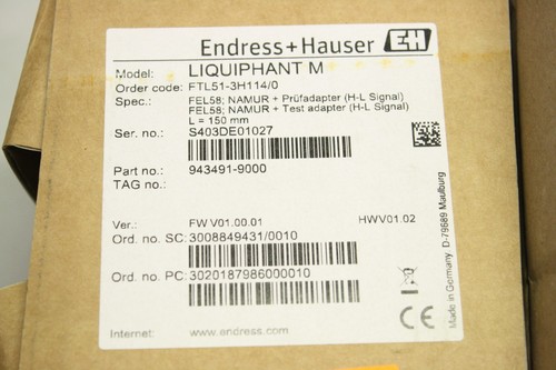 ENDRESS+HAUSER  LIQUIPHANT M FTL51-3H114/0 150mm Füllstand Grenzschalter   OVP - Picture 4 of 5