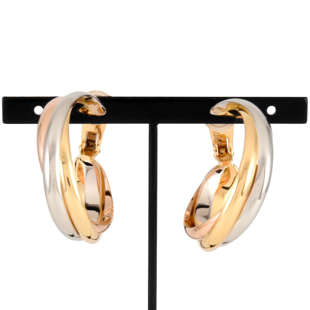 Cartier trinity vintage Earring K18 YG/PG/WG P0030776 | eBay