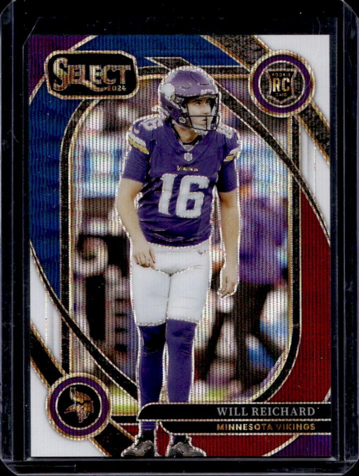 2024 Select Will Reichard Club RC Tri-Color Prizm Rookie #16/149 Vikings
