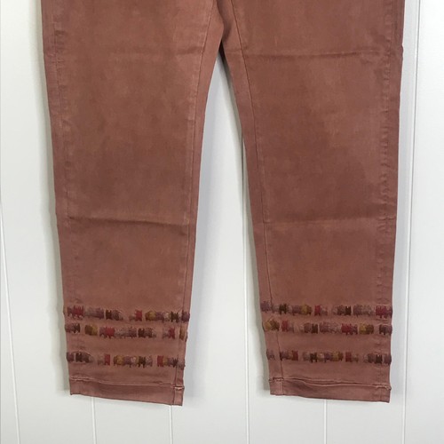 Neu mit Etikett Driftwood mauve bestickte Nähte Bündchen Bein Kordelzug khaki Hose GR XL - Bild 6 von 12