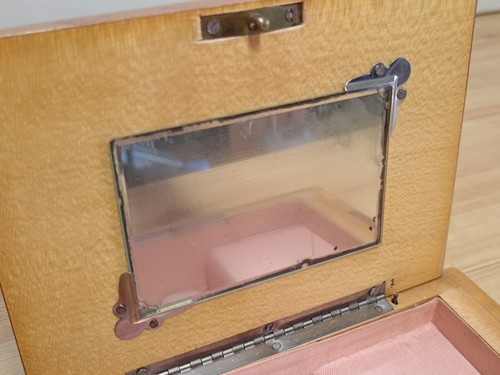 Vintage 80er Jahre Reuge Schweizer Schmuckkästchen mit Holzintarsien Spieluhr - ohne Schlüssel - Bild 6 von 8
