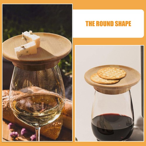 2 Pezzi Bicchiere Vino Salumi Tavola Topper Bambù Vetro Topper Tazza Copri Vino - Foto 11 di 12