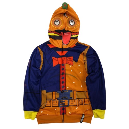 Fortnite Boys Sledgehammer Burger Cosplay Hoodie Zip Front Sweatshirt, 8 - Picture 1 of 6