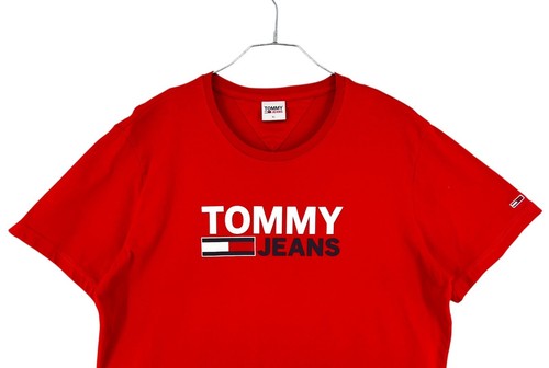 Tommy Hilfiger Vaqueros Hombre Casual Rojo Camiseta Cuello en Pico Talla XL - Imagen 3 de 11