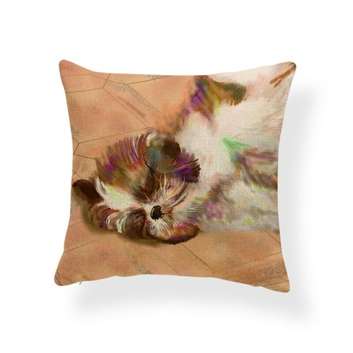 Animal Dog Shih Tzu Cushion Case Character Pillows Oriental Cushion Cover - Picture 3 of 29