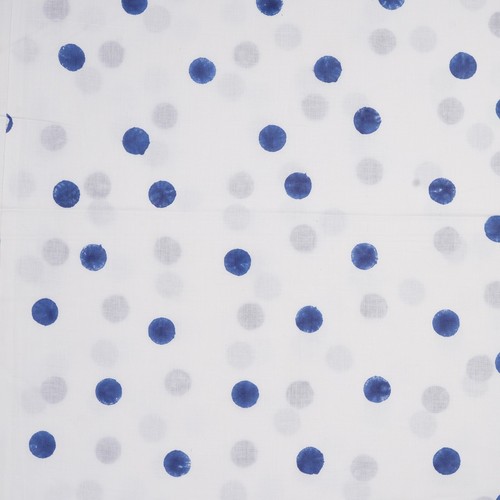 5 Yards blue polka dots Fabric Cotton Semi sheer Fabric for curtains, Crafts - Picture 6 of 7